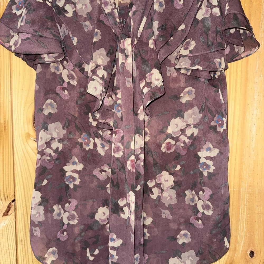 Polo Ralph Lauren Floral Ruffle Blouse - Purple